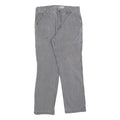 CARHARTT Mens Relaxed Grey Cotton Blend Workwear Trousers W34 L29 Durable Zip