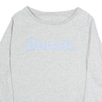 BENCH Womens Grey Cotton Blend Crew Neck Sweatshirt L Logo Light Weight Casual