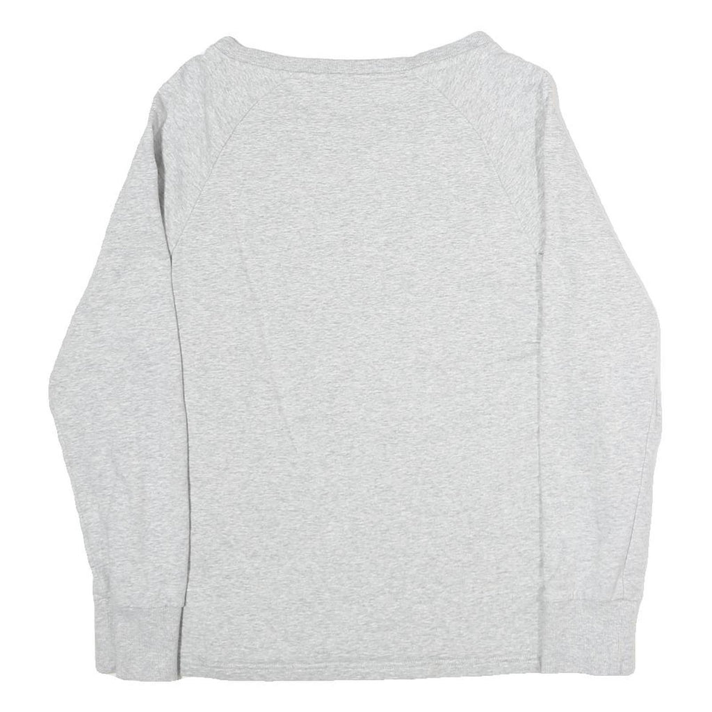 BENCH Womens Grey Cotton Blend Crew Neck Sweatshirt L Logo Light Weight Casual