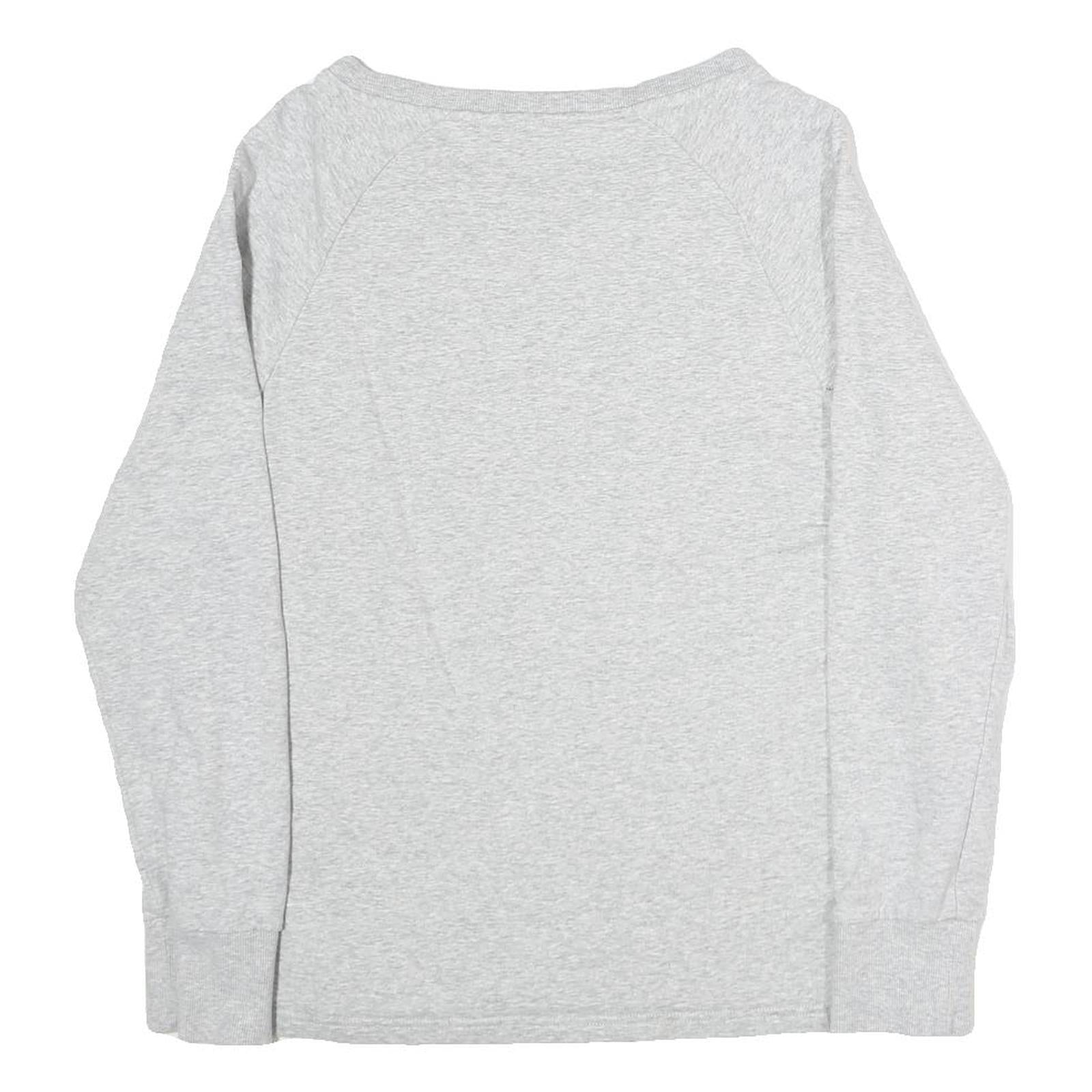 BENCH Womens Grey Cotton Blend Crew Neck Sweatshirt L Logo Light Weight Casual