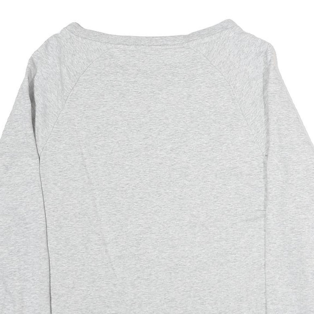 BENCH Womens Grey Cotton Blend Crew Neck Sweatshirt L Logo Light Weight Casual