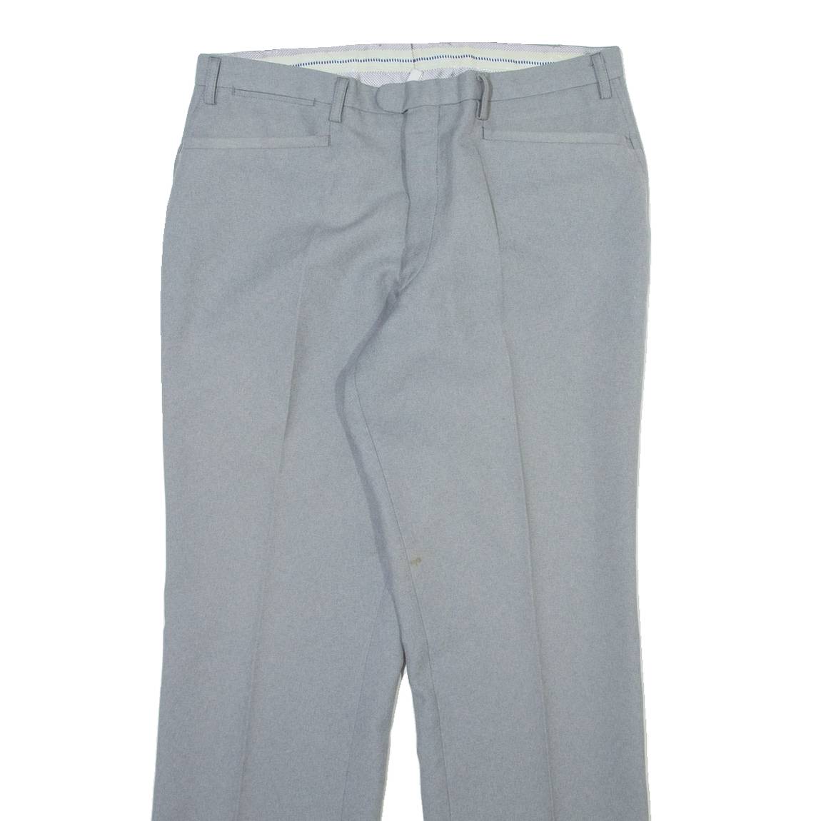 BRUNEX Mens Trousers Grey Regular Straight Wool W32 L28