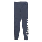 ELLESSE Womens Leggings Blue Slim Skinny UK 8 Cotton Blend Jersey Drawstring