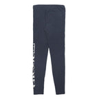 ELLESSE Womens Leggings Blue Slim Skinny UK 8 Cotton Blend Jersey Drawstring