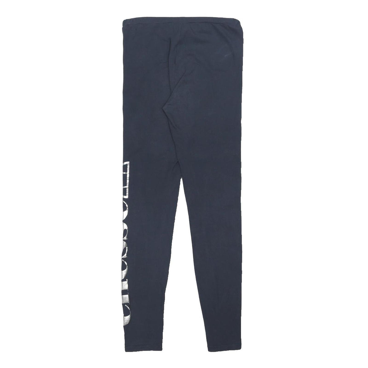 ELLESSE Womens Leggings Blue Slim Skinny UK 8 Cotton Blend Jersey Drawstring