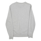 TOMMY JEANS Mens Grey Sweatshirt Crew Neck S Logo Print Cotton Blend Casual