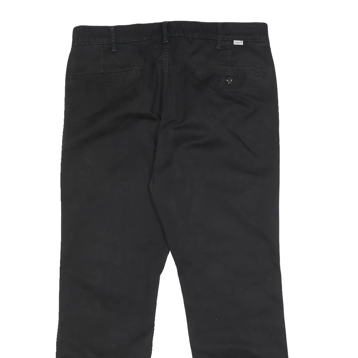 LEVI'S Mens Slim Black Cotton Blend Slim Trousers W31 L30 Classic Zip Closure