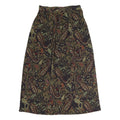 LESLIE FAYE Womens Black Paisley Pattern Midi Cotton Blend Skirt UK 8 Elegant