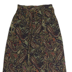LESLIE FAYE Womens Black Paisley Pattern Midi Cotton Blend Skirt UK 8 Elegant