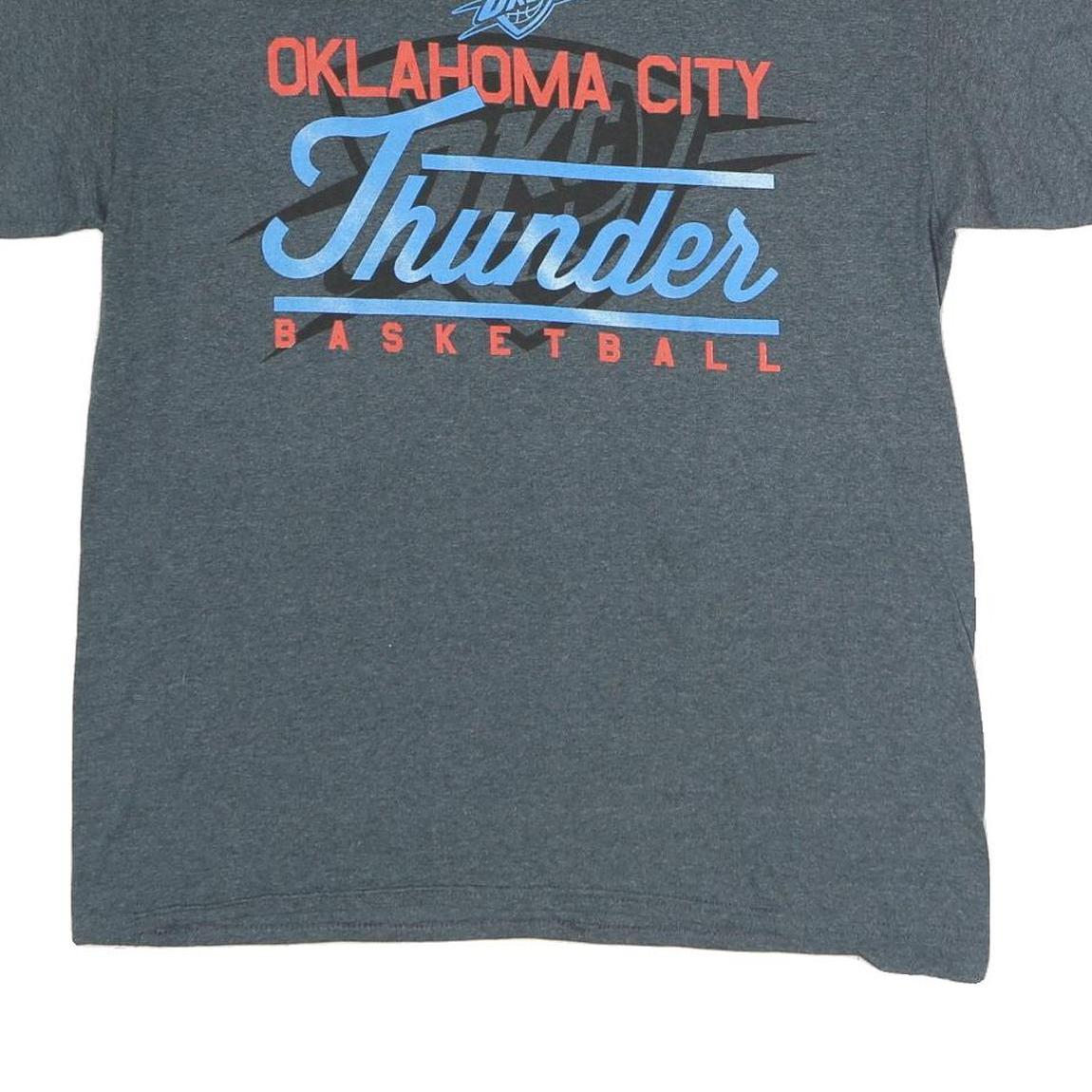 NBA Mens Grey Oklahoma City Thunder Graphic T-Shirt L Crew Neck Short Sleeve