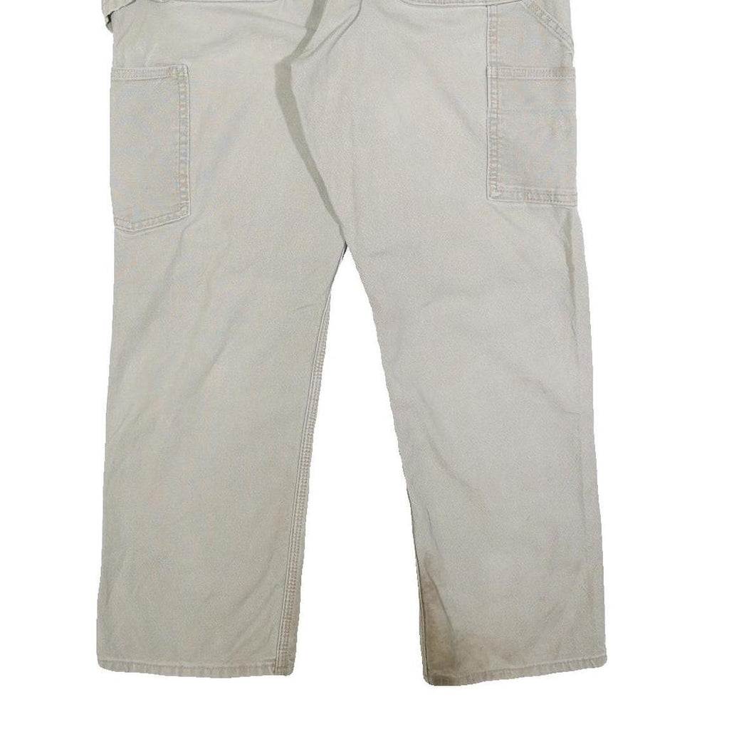 CARHARTT Mens Cotton Blend Beige Relaxed Fit Straight Leg Trousers W33 L27