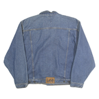 LEE Womens Blue Denim Button Jacket L Cotton Blend Classic Workwear Style