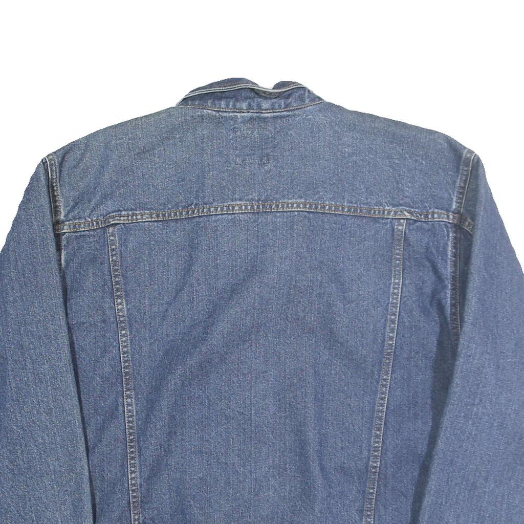 LEE Womens Blue Denim Button Jacket L Cotton Blend Classic Workwear Style