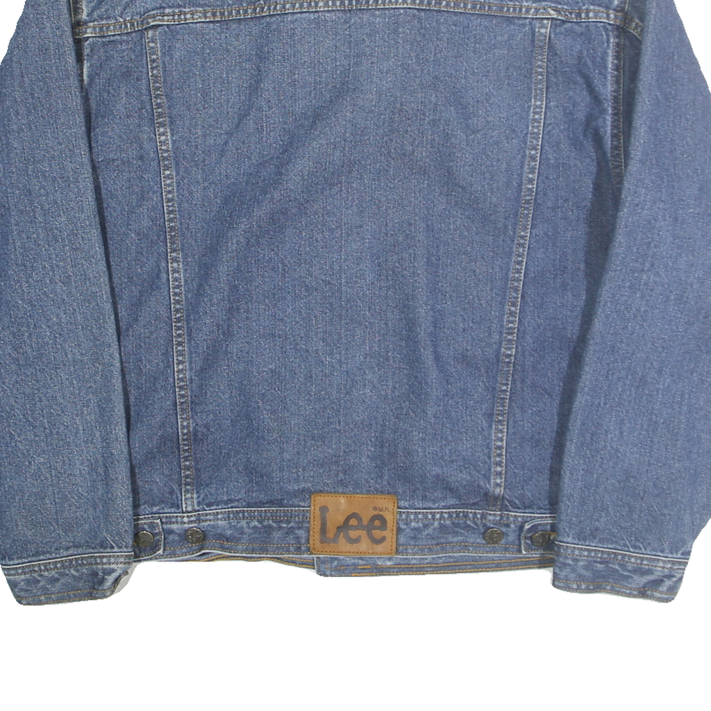 LEE Womens Blue Denim Button Jacket L Cotton Blend Classic Workwear Style