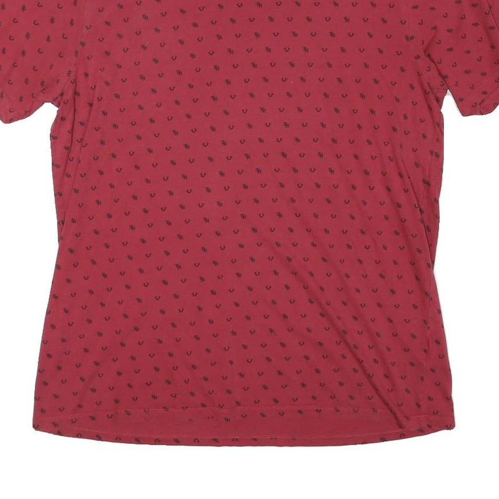 TRUE RELIGION Mens Red Graphic T-Shirt XL Short Sleeve Crew Neck Designer Logo