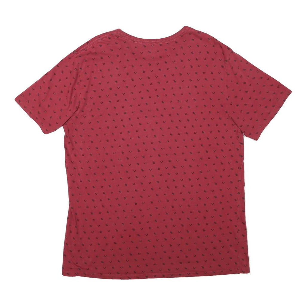 TRUE RELIGION Mens Red Graphic T-Shirt XL Short Sleeve Crew Neck Designer Logo