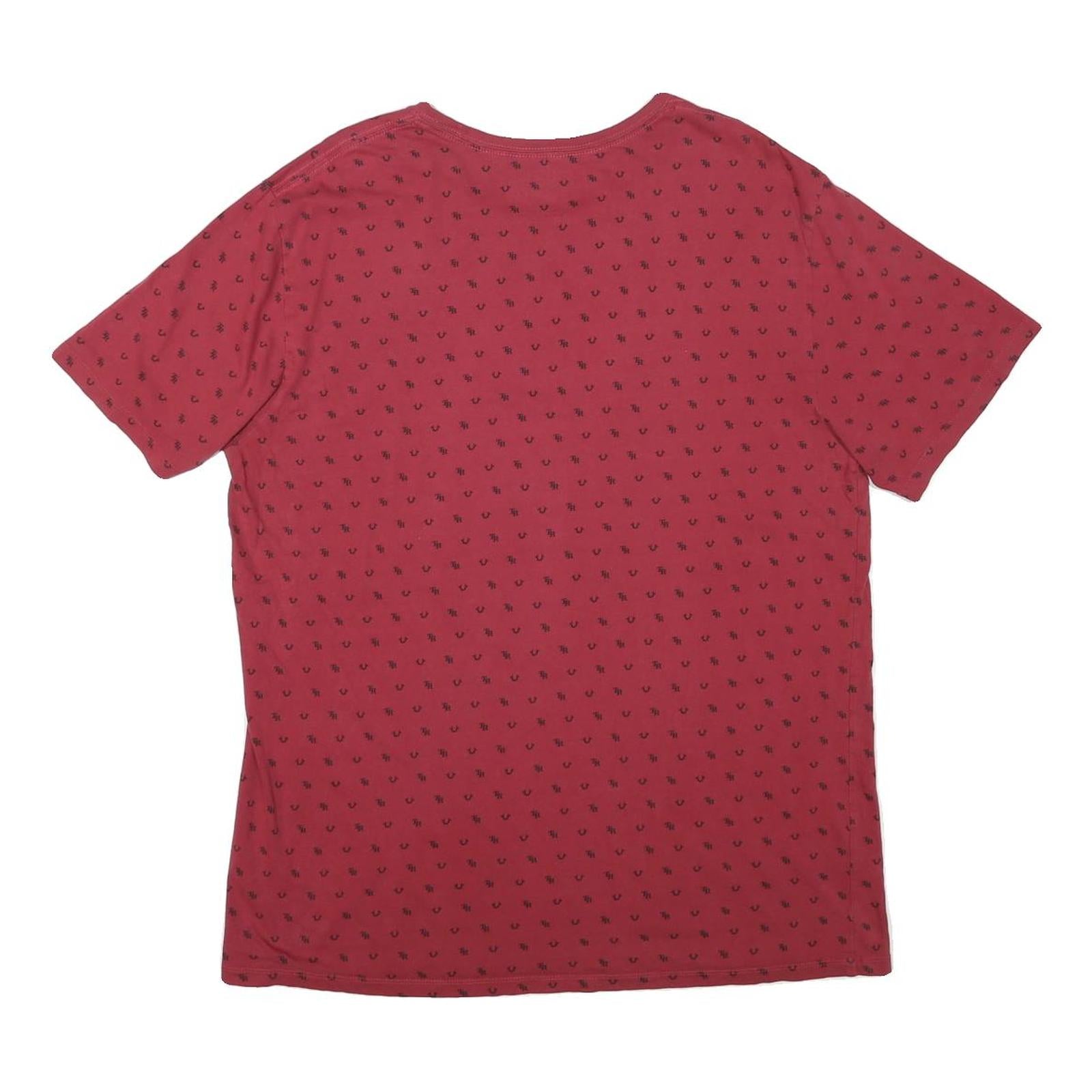 TRUE RELIGION Mens Red Graphic T-Shirt XL Short Sleeve Crew Neck Designer Logo