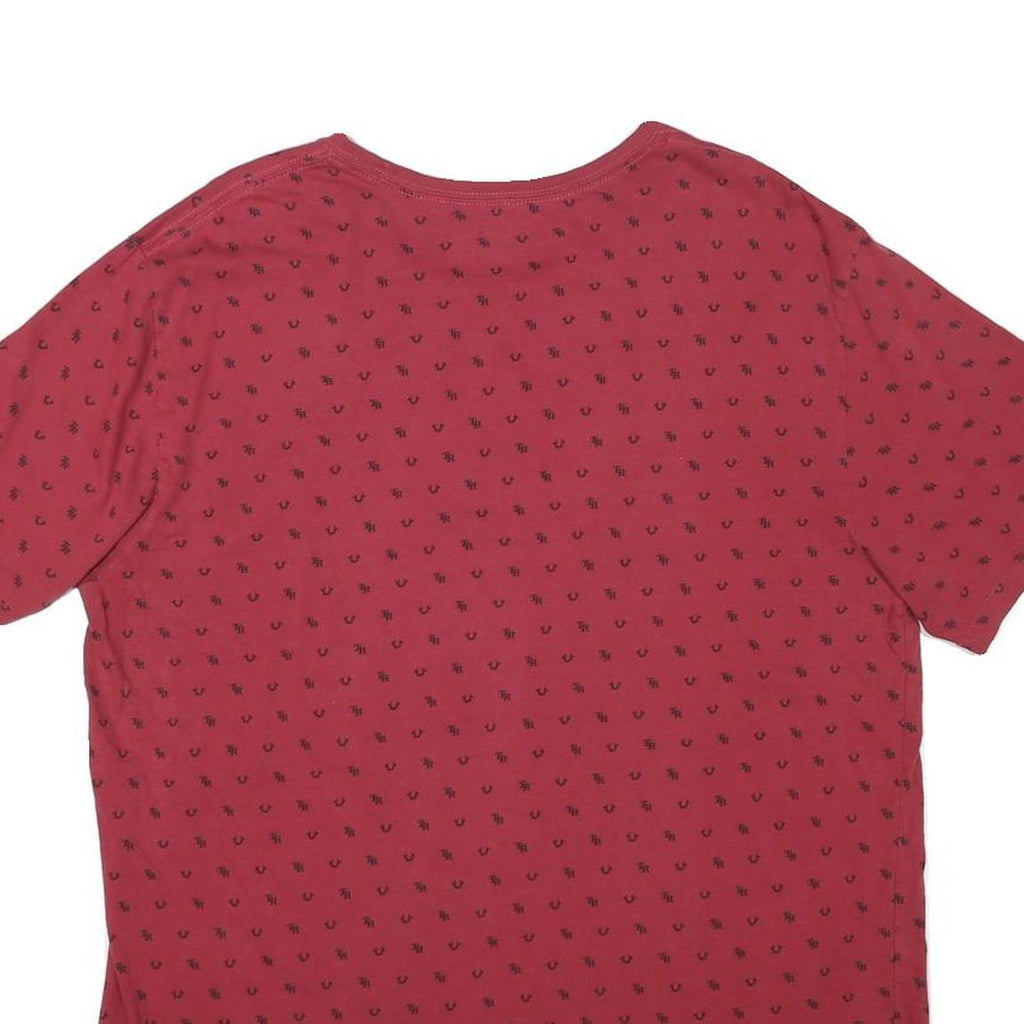 TRUE RELIGION Mens Red Graphic T-Shirt XL Short Sleeve Crew Neck Designer Logo