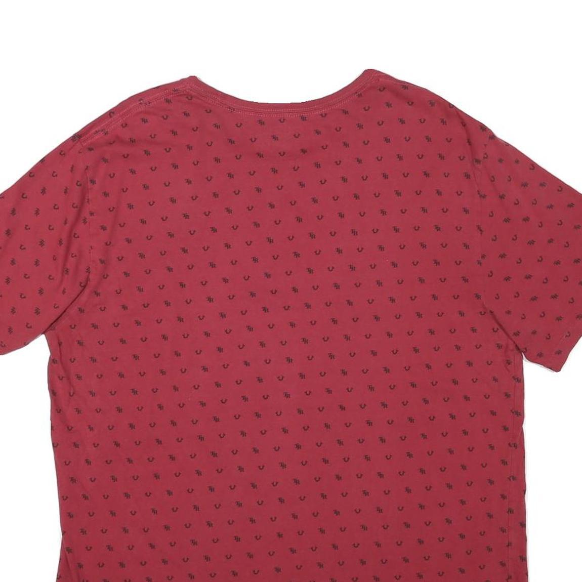 TRUE RELIGION Mens Red Graphic T-Shirt XL Short Sleeve Crew Neck Designer Logo