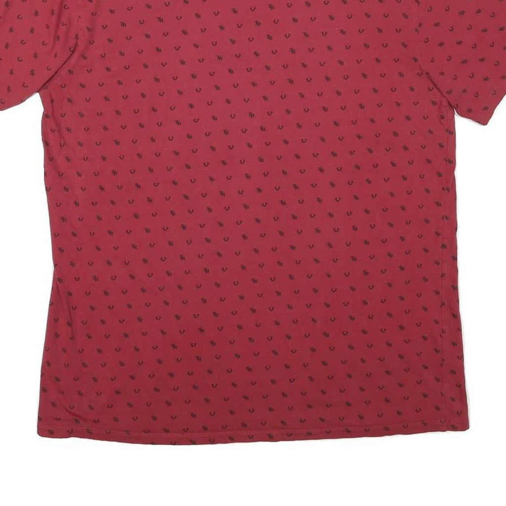 TRUE RELIGION Mens Red Graphic T-Shirt XL Short Sleeve Crew Neck Designer Logo