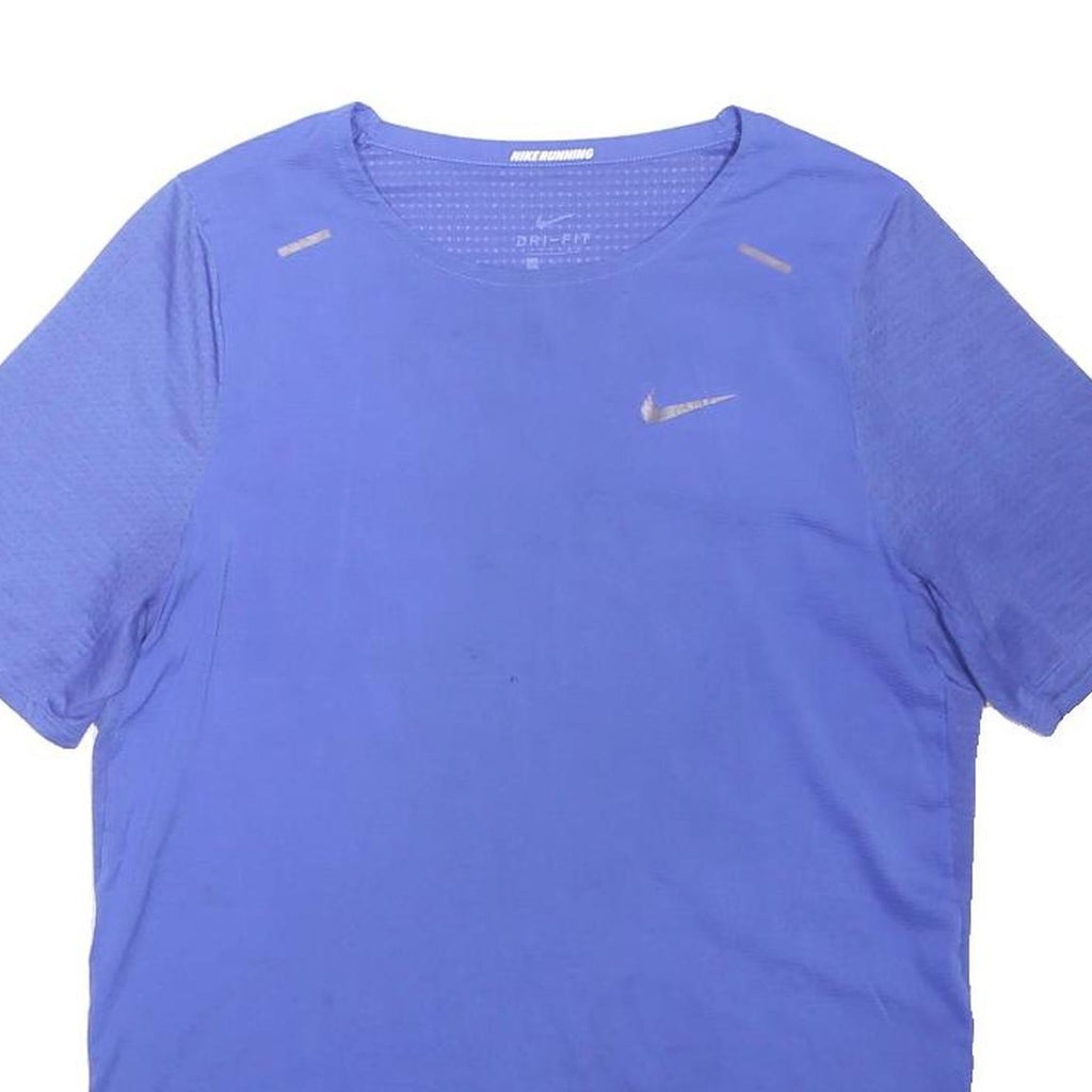 NIKE Mens Blue Running T-Shirt M Short Sleeve Crew Neck Dri-Fit Lightweight