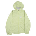 CARHARTT Womens Green Hooded Nylon Jacket S Plain Zip Casual Outerwear