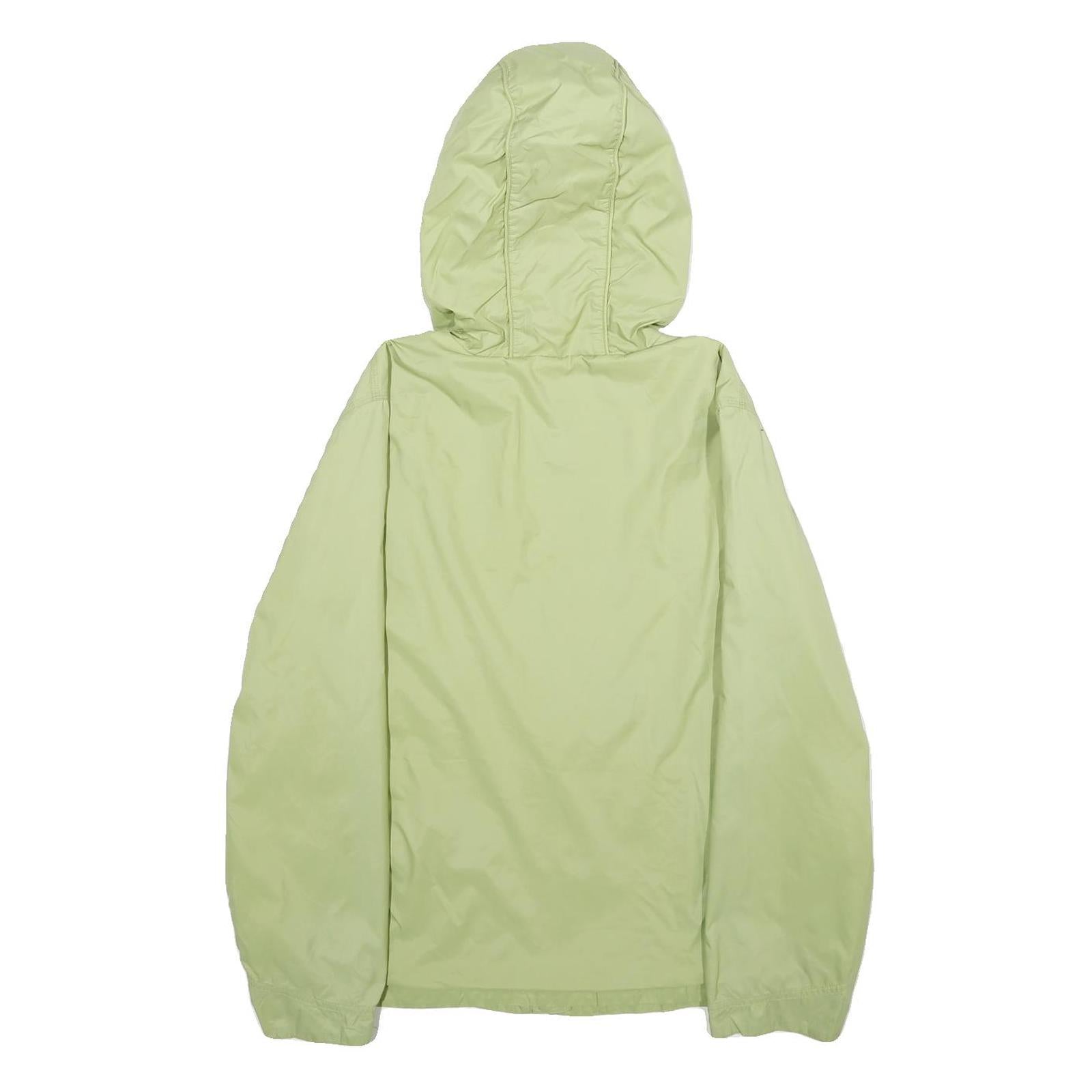 CARHARTT Womens Green Hooded Nylon Jacket S Plain Zip Casual Outerwear
