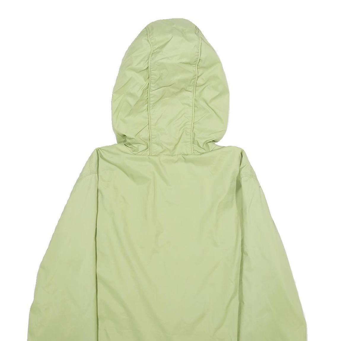 CARHARTT Womens Green Hooded Nylon Jacket S Plain Zip Casual Outerwear