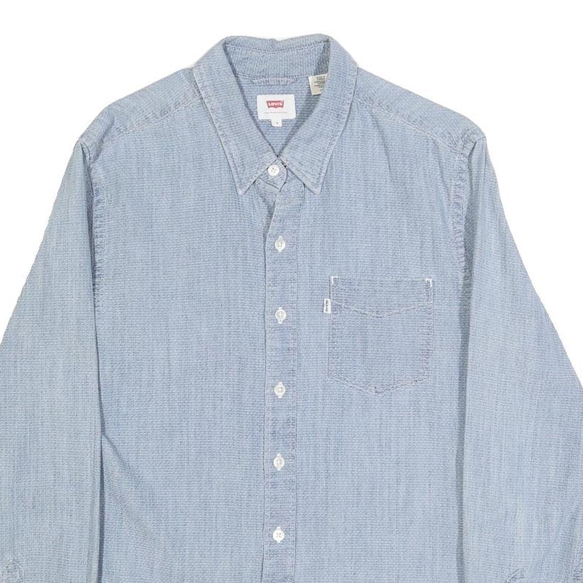 LEVI'S Mens Blue Cotton Shirt S Casual Long Sleeve Button Pocket