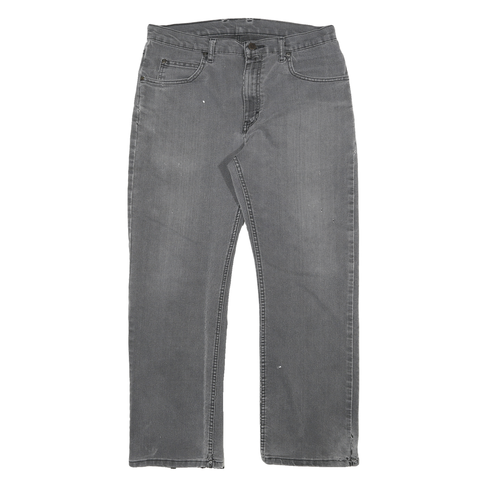 DICKIES Mens Regular Fit Grey Denim Jeans W34 L28 Distressed Zip Closure