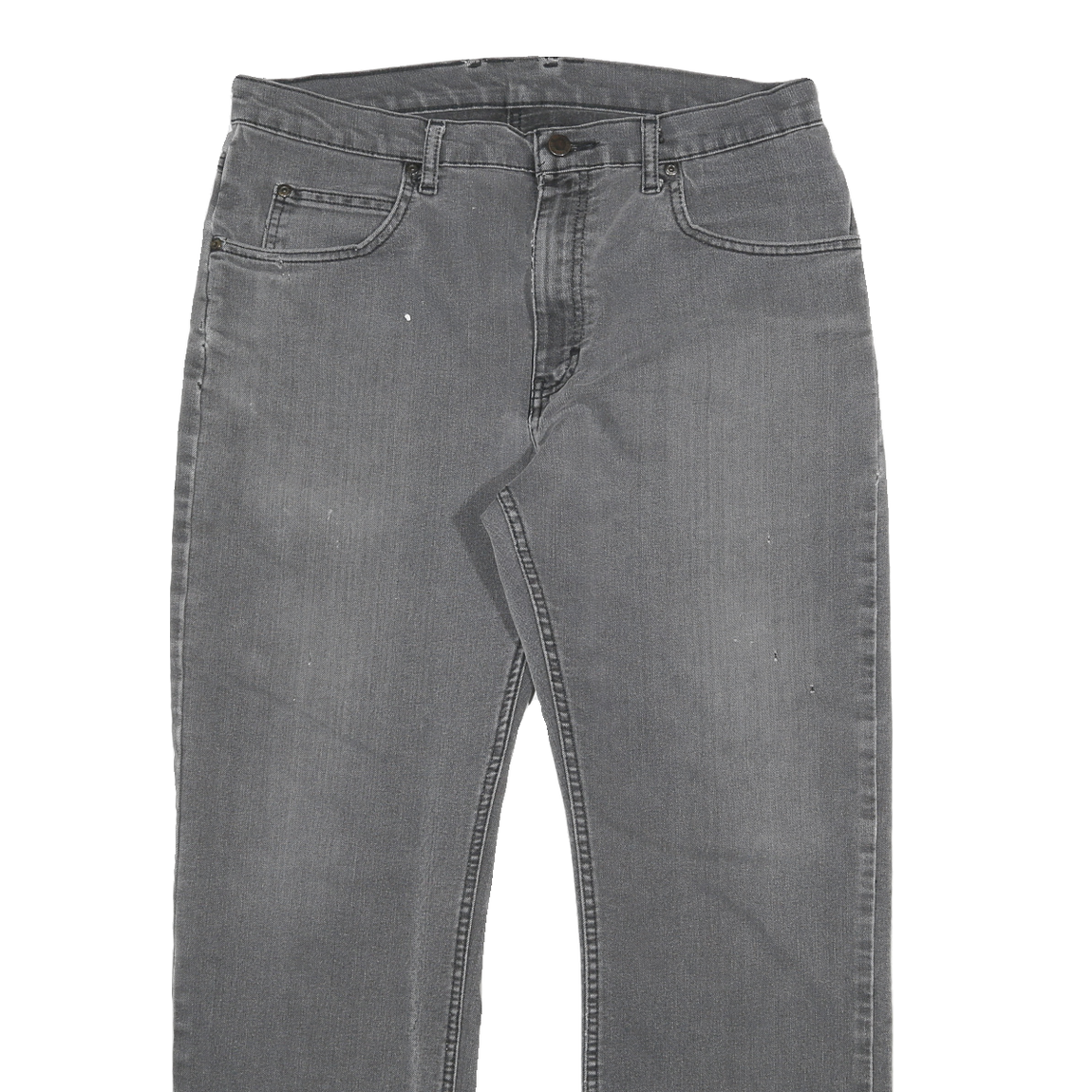 DICKIES Mens Regular Fit Grey Denim Jeans W34 L28 Distressed Zip Closure