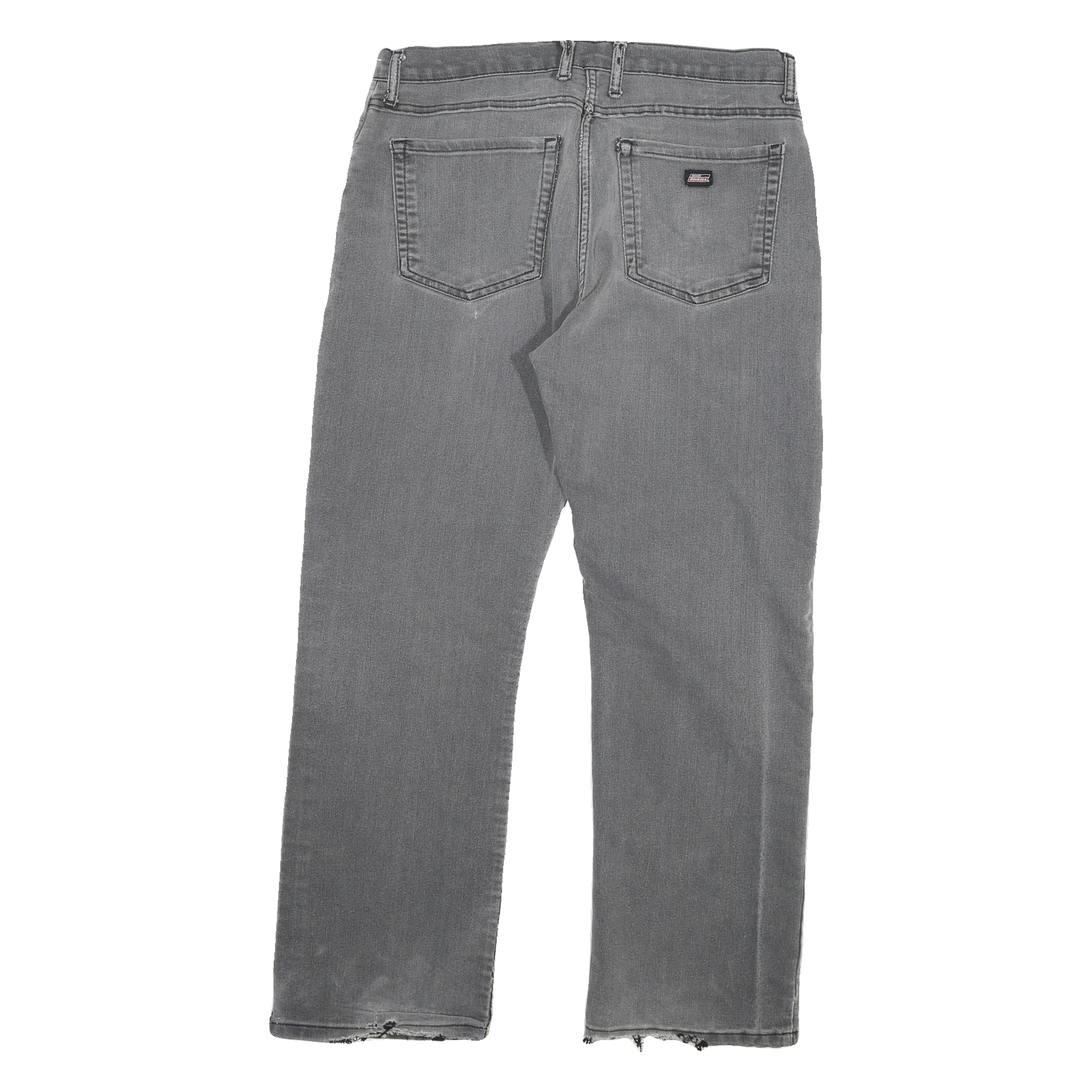 DICKIES Mens Regular Fit Grey Denim Jeans W34 L28 Distressed Zip Closure