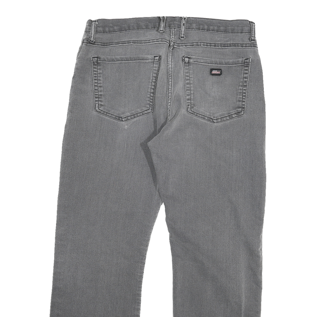 DICKIES Mens Regular Fit Grey Denim Jeans W34 L28 Distressed Zip Closure