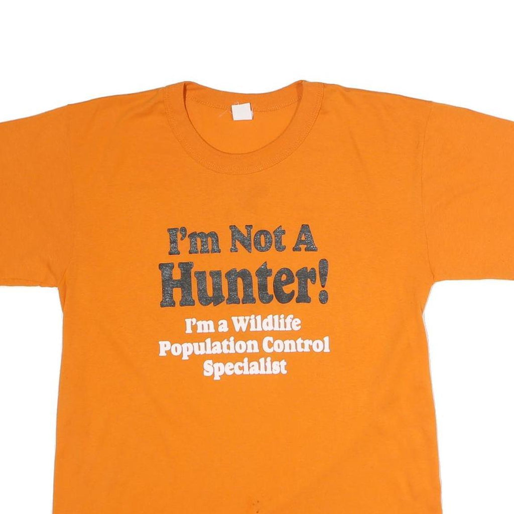 TEE SWING Mens Orange Graphic T-Shirt L Short Sleeve Crew Neck Humour