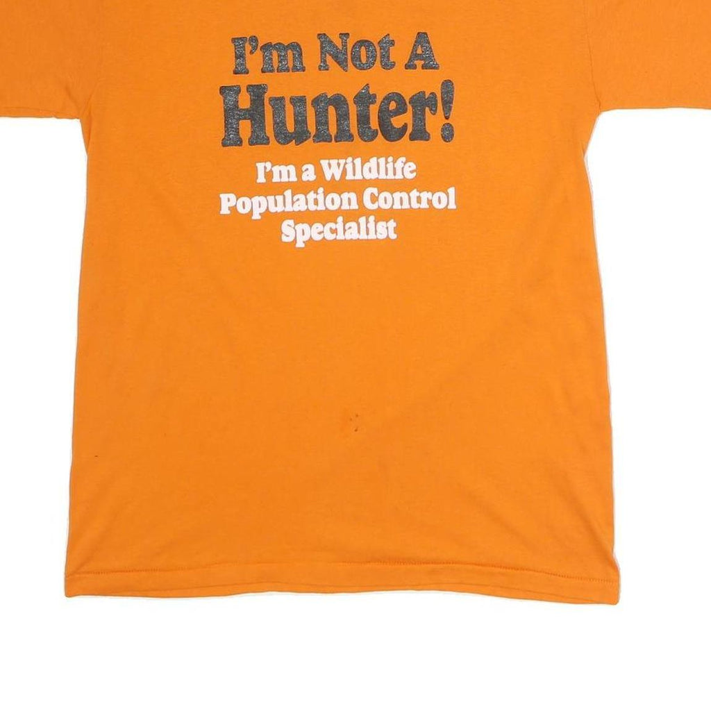 TEE SWING Mens Orange Graphic T-Shirt L Short Sleeve Crew Neck Humour