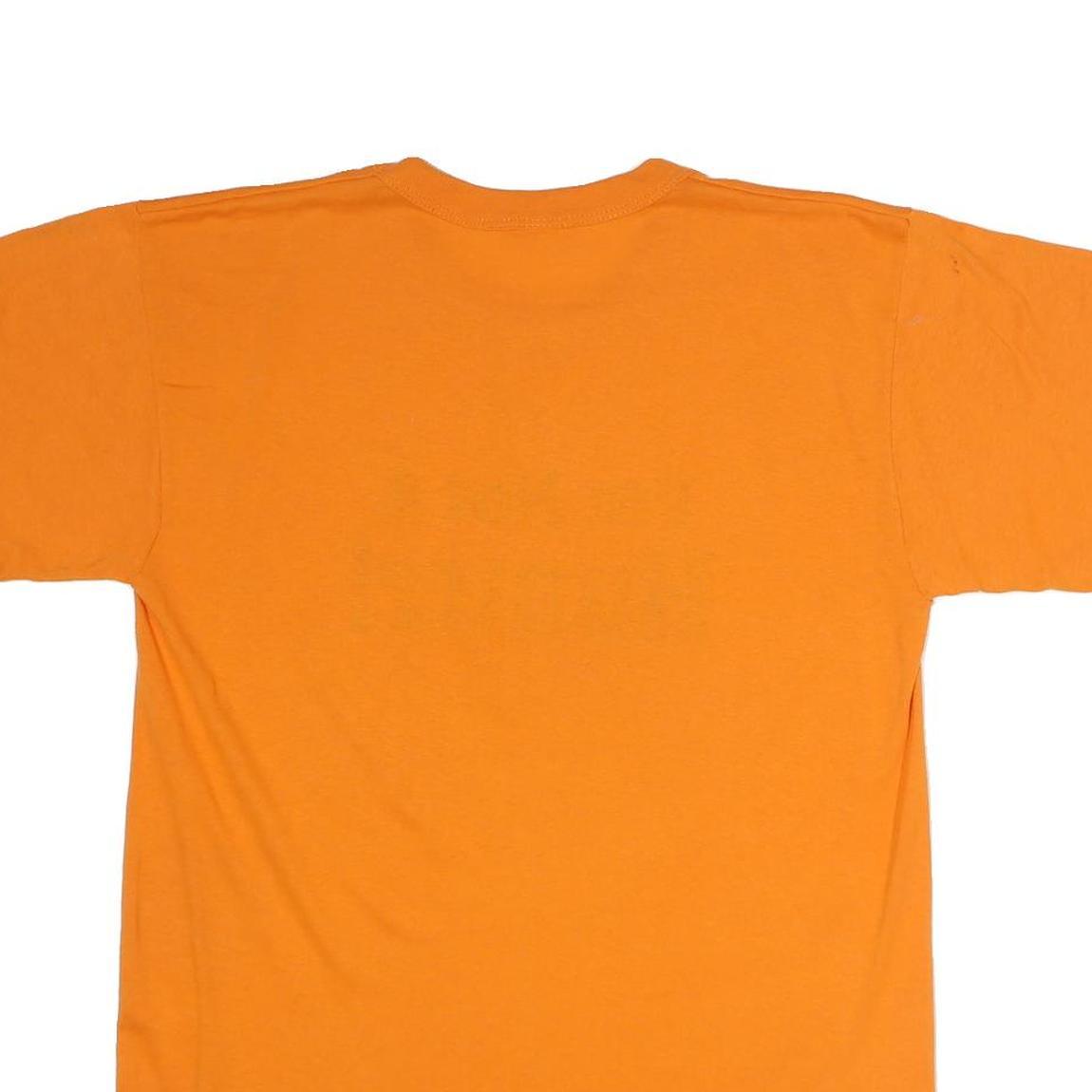 TEE SWING Mens Orange Graphic T-Shirt L Short Sleeve Crew Neck Humour