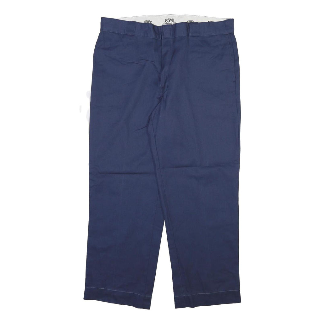 DICKIES Mens Navy Blue Regular Fit Straight Leg Trousers W38 L30 Workwear
