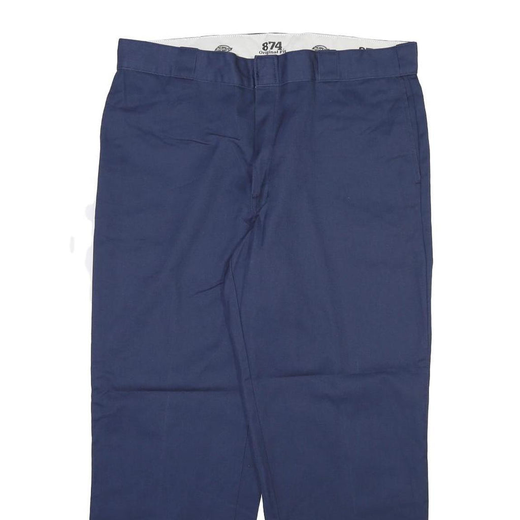 DICKIES Mens Navy Blue Regular Fit Straight Leg Trousers W38 L30 Workwear