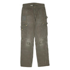 CARHARTT Mens Regular Fit Green Cargo Trousers W28 L32 Cotton Blend Zip
