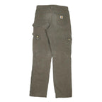 CARHARTT Mens Regular Fit Green Cargo Trousers W28 L32 Cotton Blend Zip