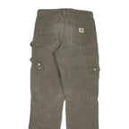CARHARTT Mens Regular Fit Green Cargo Trousers W28 L32 Cotton Blend Zip
