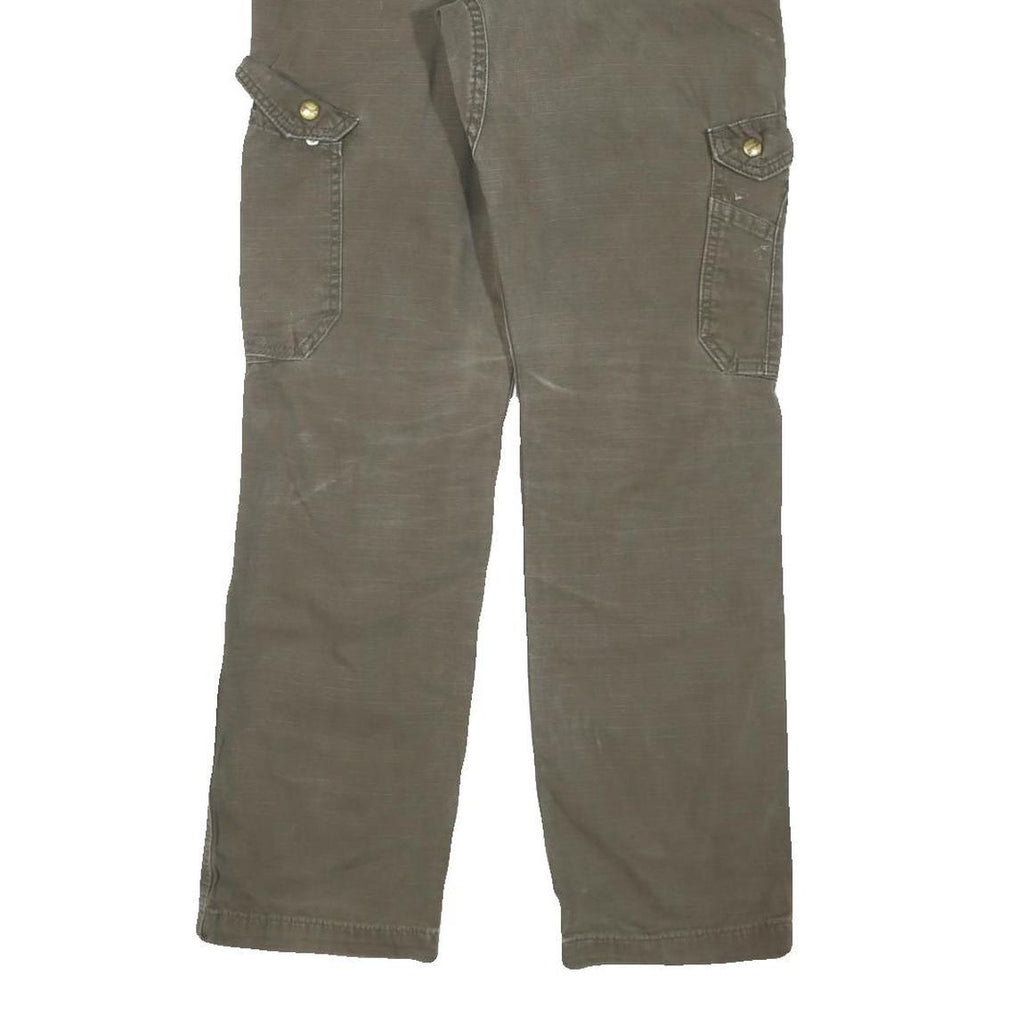 CARHARTT Mens Regular Fit Green Cargo Trousers W28 L32 Cotton Blend Zip