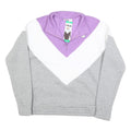 FILA Womens Lilac & White & Grey Colourblock Quarter Zip Sweatshirt XL Cotton