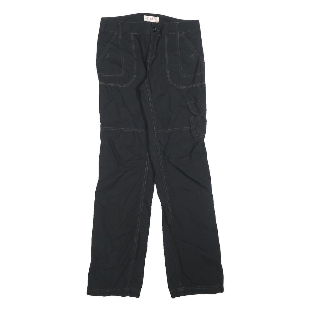 OP Womens Black Regular Fit Straight Leg Polyester Blend Trousers W28 L32 Casual