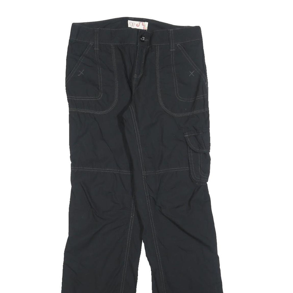 OP Womens Black Regular Fit Straight Leg Polyester Blend Trousers W28 L32 Casual