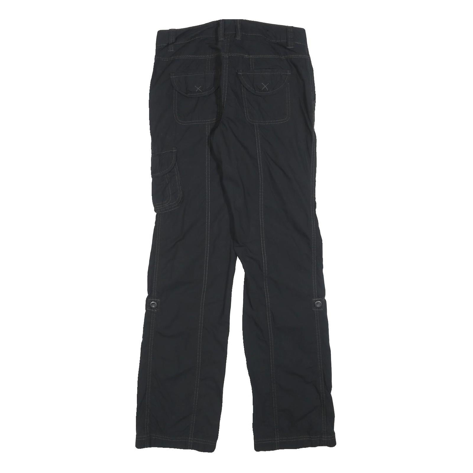 OP Womens Black Regular Fit Straight Leg Polyester Blend Trousers W28 L32 Casual