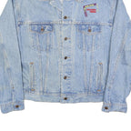 EAGLE DRY GOODS Mens Blue Denim Cotton Jacket XL Button Plain Embroidered Logo