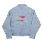 EAGLE DRY GOODS Mens Blue Denim Cotton Jacket XL Button Plain Embroidered Logo