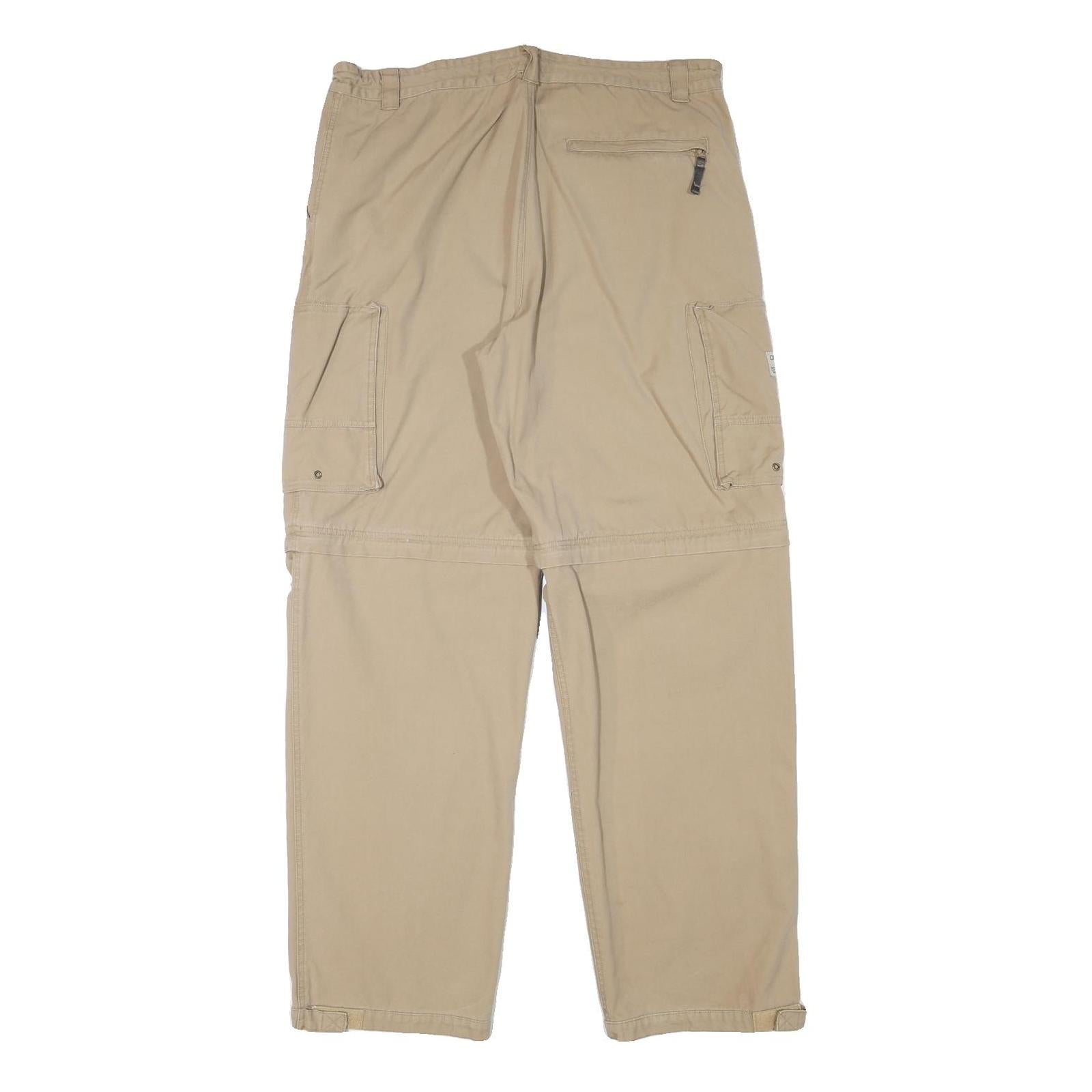 OLD KHAKI Mens Cotton Blend Beige Relaxed Cargo Trousers W35 L32