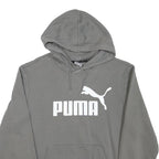 PUMA Mens Grey Hoodie S Cotton Blend Pullover Sweatshirt Drawstring Hood